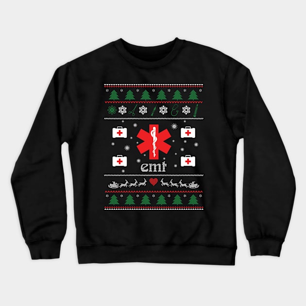 Nurse Emt Ugly Christmas Sweater Crewneck Sweatshirt by tabaojohnny